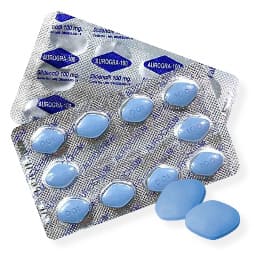 Viagra genérico marca Aurogra con la dosis de 100 mg.