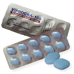 Viagra genérico marca Viprogra con la dosis de 100 mg.